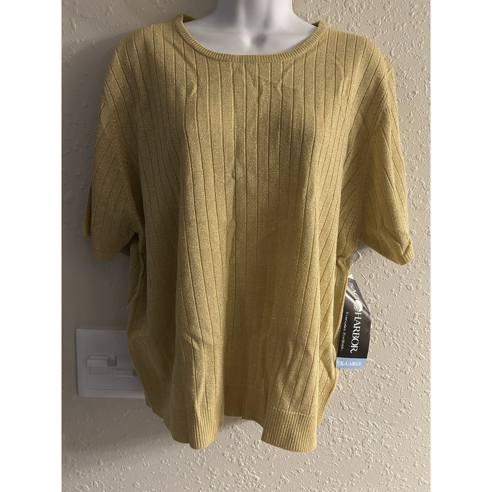 New XL Sag Harbor Gold Metallic Fabb Top #1316*8